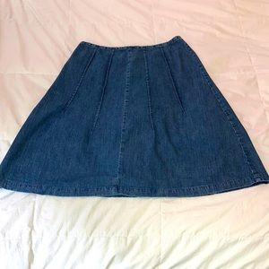 Sundance A-Line Denim Pintuck Skirt Sz 14 (NWOT never worn)